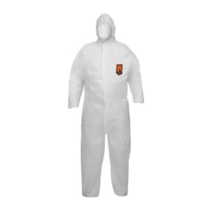 A45 White Breathable Liquid & Particle Protection Hooded Coveralls